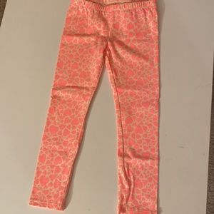 Girls pink heart leggings- 4t